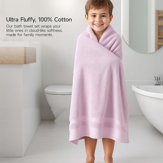 REDKISS 100% Cotton Bath Towels Set of 2, Extra Large Bath Sheets 35 X 70 Inches - Image 6