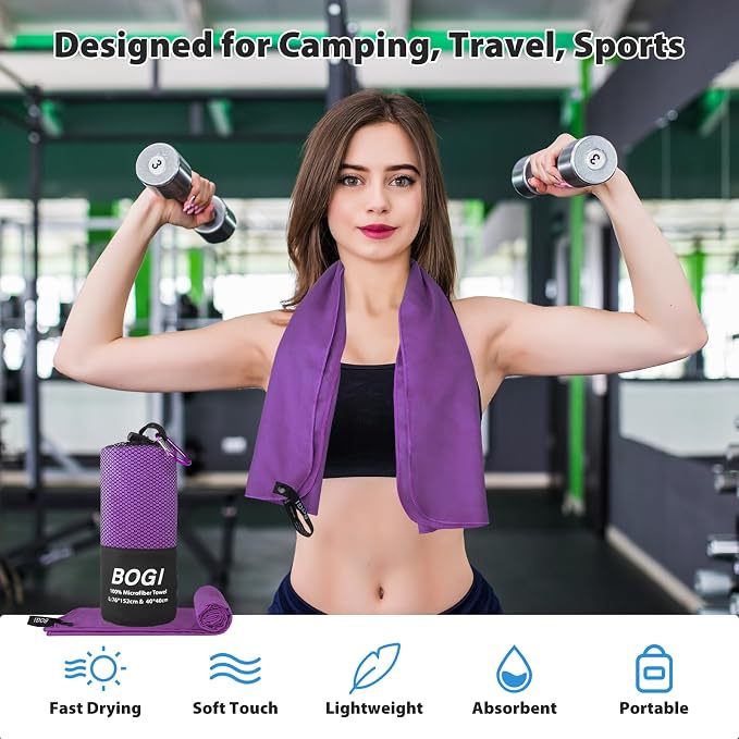 BOGI Microfiber Travel Sports Towel-Quick Dry Towel, Soft Lightweight - Image 6