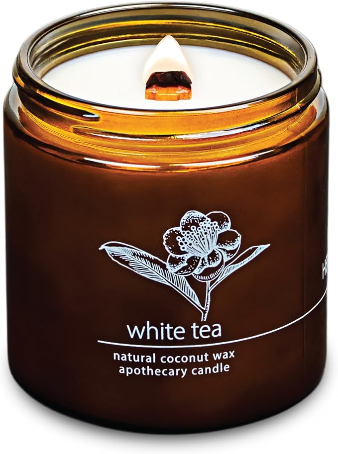Hemlock Park White Tea Apothecary Hand-Poured Scented Candle | Crackling Wood by HemlockPark