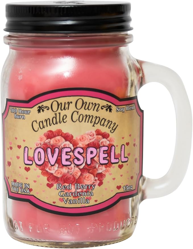 Our Own Candle Company Lovespell Scented 13 Ounce Mason Jar Candle by OurOwnCandleCompanycandles