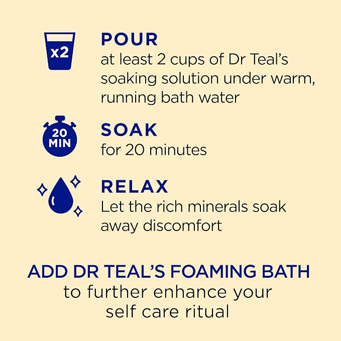 Dr Teal's Pure Epsom Magnesium Salt Soak, Prebiotic Lemon Balm & Essential Oil - Image 4