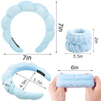 Zkptops 6Pcs Spa Headband for Washing Face Wristbands Set Women Bubble Makeup - Image 4