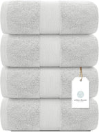 White Classic Luxury Bath Towels Set of 4 Large - Image 2