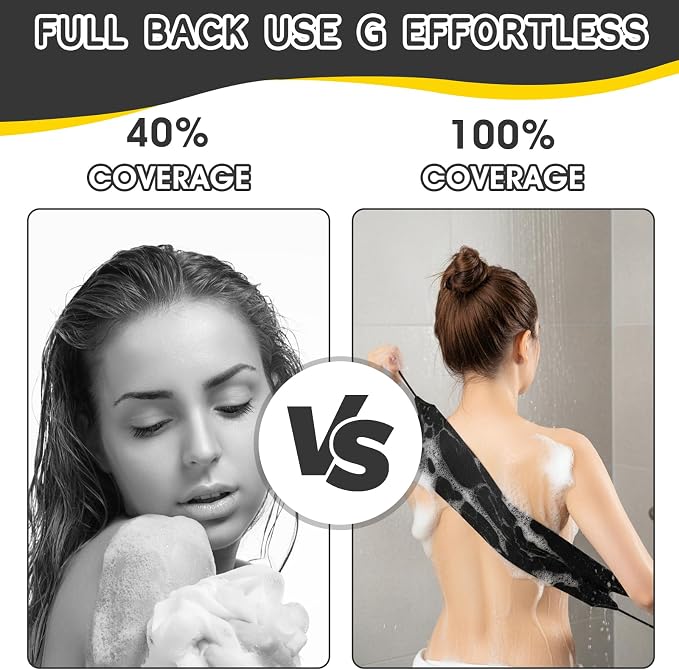 Sibba 3 Pcs Exfoliating Body Scrubber Bath Gloves Set Back Scrubber Shower - Image 5