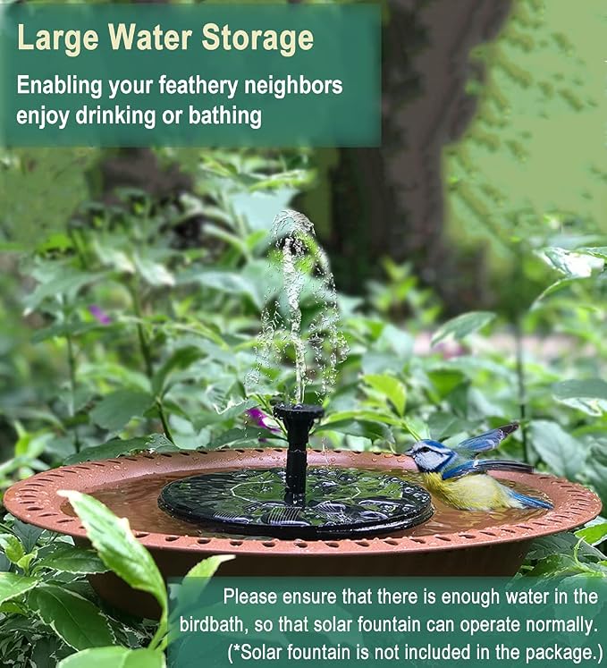 Garbuildman 28 inch Lightweight Birdbaths Antique Decoration Detachable - Image 6
