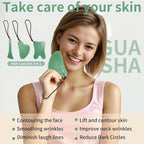 Gua Sha Tools 3 Pcs Natural Jade Gwashah Stone Instead of Stainless Steel Gua - Image 2