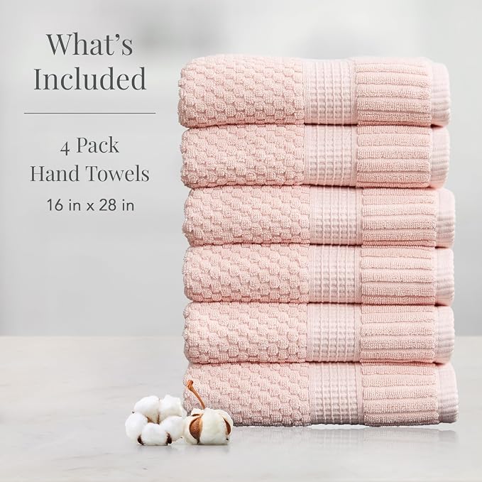 NY Loft 100% Cotton Hand Towel 6 Pack | Super Soft & Absorbent Quick-Dry Hand - Image 2
