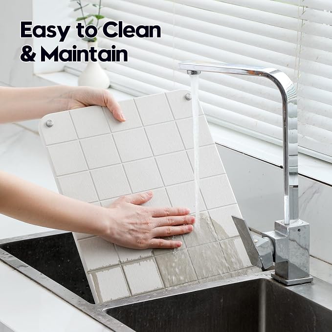 Razborci Stone Dish Drying Mat for Kitchen Counter, Water Absorbing Bathroom - Image 7