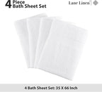 Lane Linen 100% Cotton 4 Pack Bath Sheets - Image 5