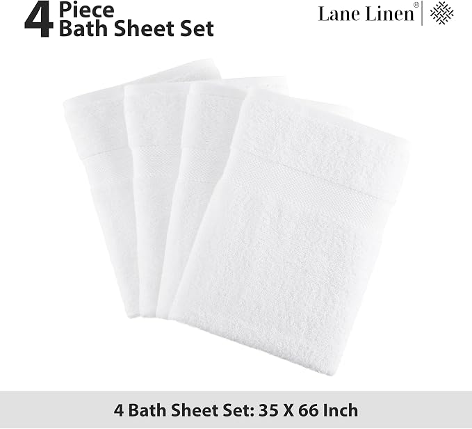 Lane Linen 100% Cotton 4 Pack Bath Sheets - Image 5