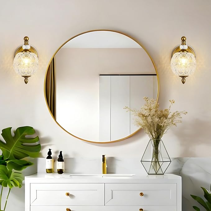 1 Piece Vintage Wall Sconce, 1-Light Mid Century Matte Brass Finish Wall Sconce - Image 9
