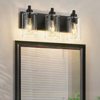 3-Light Bathroom Light Fixtures, Modern Vanity Lighting Fixtures Over Mirror - Image 2