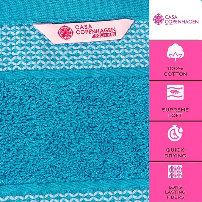 CASA COPENHAGEN Solitaire 6Pcs 100% Egyptian Cotton Large Designer Towels Gift - Image 2