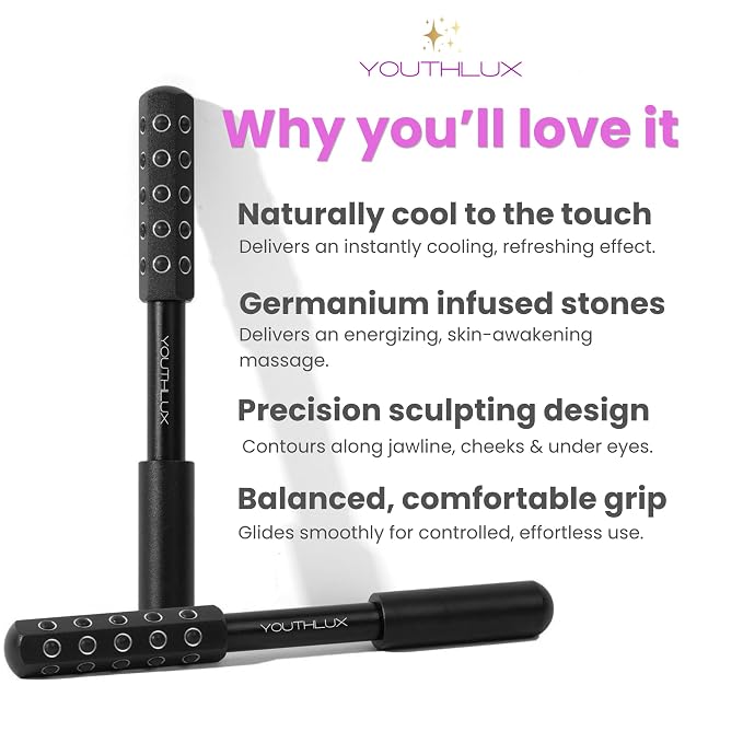 Radiance Roller – Germanium Stone Facial Massage Tool/Wand Face Roller - Image 5