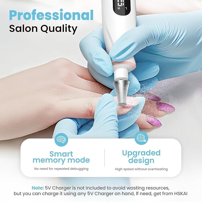Nail File Drill, Long-Lasting Electric Thick Toe Nail Grinding Tools - Image 6