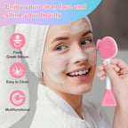 MUiiGOOD 2pcs Silicone Face Scrubber Round Pads Face Mask Brush Exfoliating Lip - Image 2