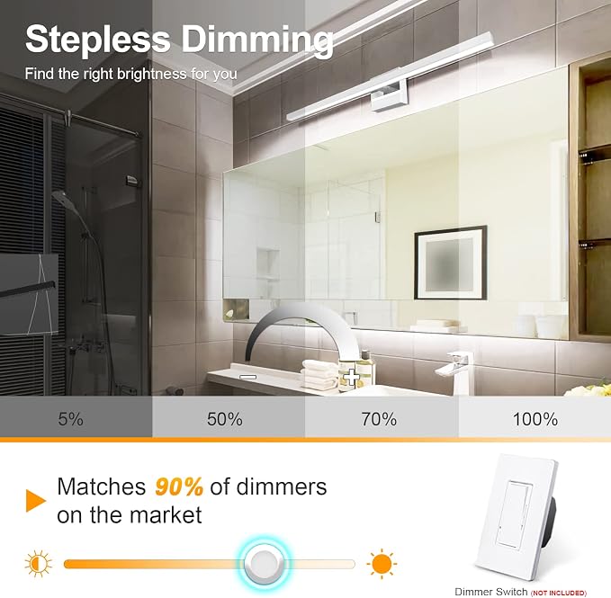 VOLISUN Modern Bathroom Vanity Light 31.5 inch, 18W Dimmable 5CCT Led Bathroom - Image 3