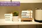 Farmhouse Mini Bookstack for Bathroom Decor Wooden Books for Restroom Shelf - Image 4