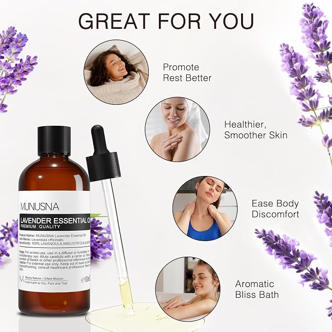 Lavender Essential Oil, Pure & Natural Lavender Oil 100ML, Premium Grade - Image 8