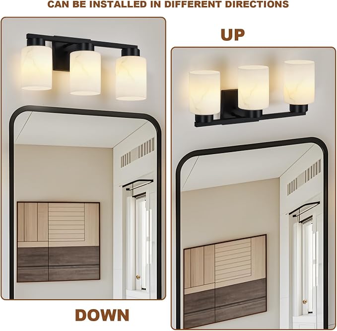 3-Light Bathroom Light Fixtures, Modern Vanity Lights, Living Room, E26 Base - Image 5