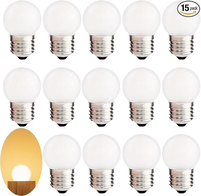 G40 1.5W Low Wattage Led Bulb Equivalent 15 Watt Light Bulbs Standard E26 Base by lightinlife-DIYIdeallife