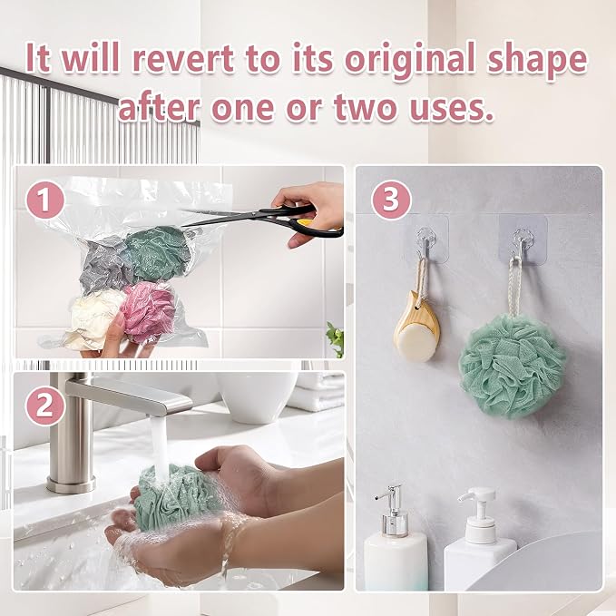 Rnoafmu Shower Loofah Bath Sponge, 60G Loofah Exfoliating Body Scrubber - Image 7