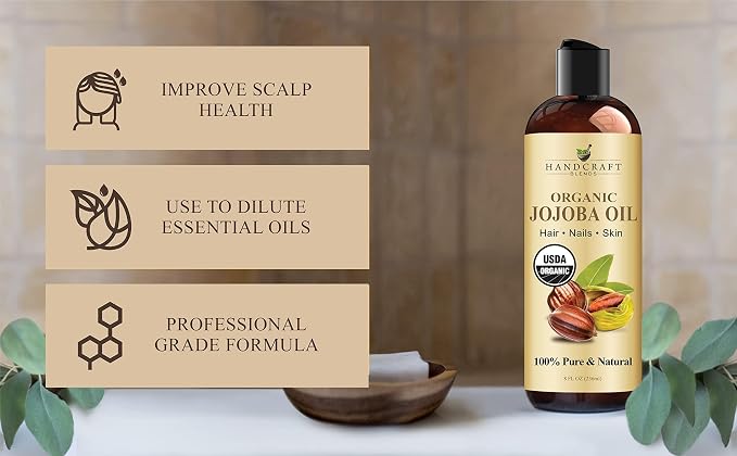 Handcraft Blends USDA Organic Jojoba Oil | Cold-Pressed | 8 Fl Oz | 100% Pure & - Image 4