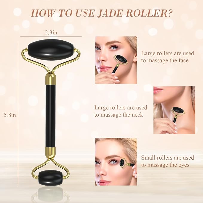 Jade Roller Gua Sha Set Facial Massager - Image 3