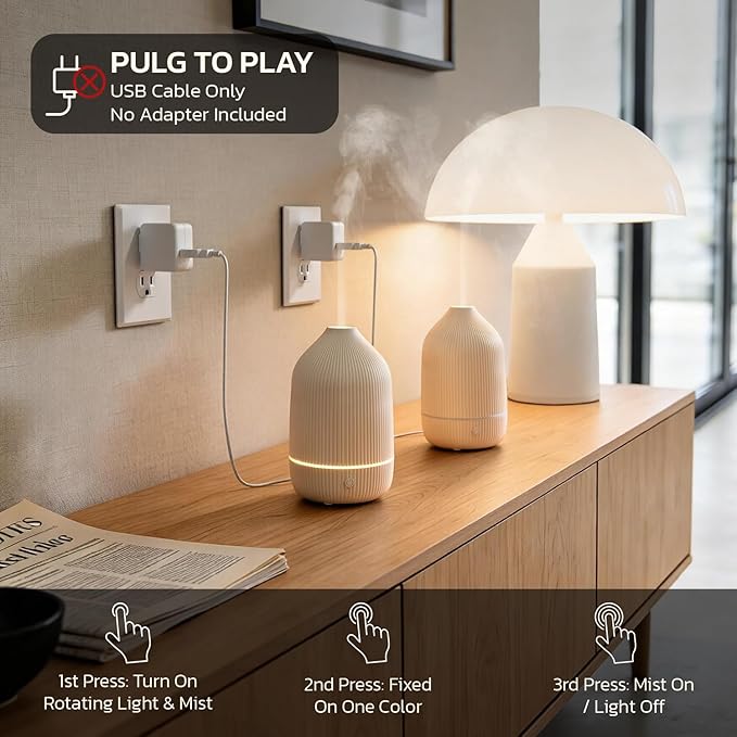 Essential Oil Diffuser, 100ml Aromatherapy Diffuser, Mini Ultrasonic Diffuser - Image 3