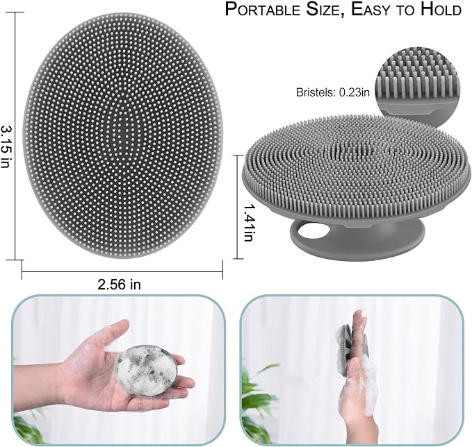 INNERNEED Silicone Face Exfoliating Brush Manual Handheld Facial Cleansing - Image 3