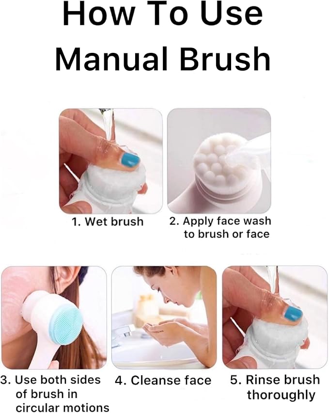HEATHER'S LUX Facial Cleansing Brush, Soft Brush & Silicone Scrubber. Skincare - Image 2