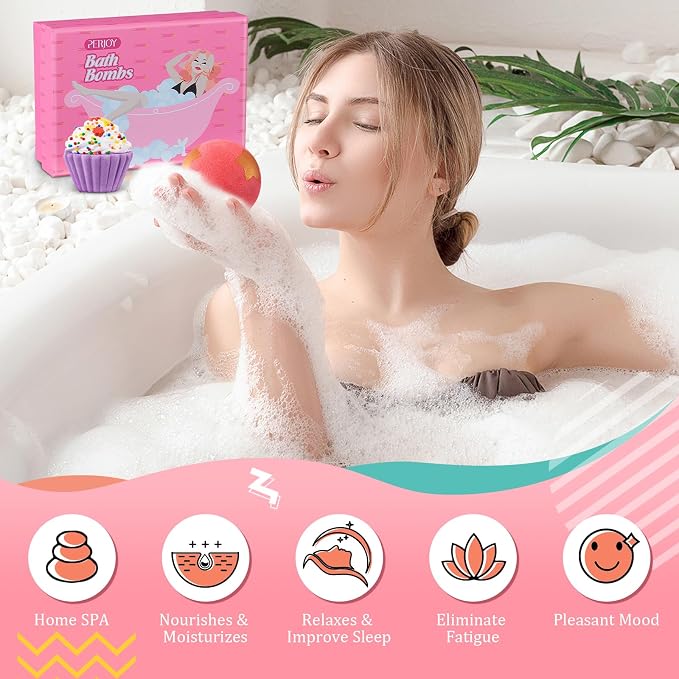 Bath Bombs for Girls Kids & Women, Bubble Bath Self Care Valentines Birthday - Image 5