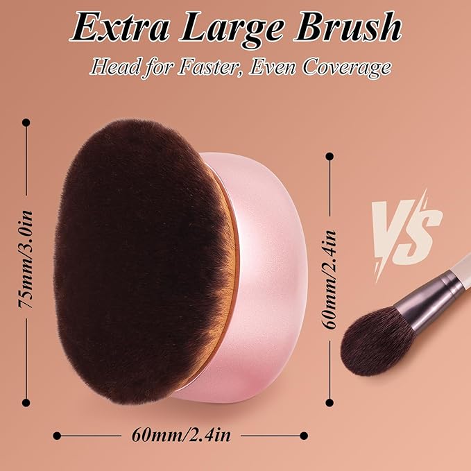 75MM Extra Large Self Tanner Kabuki Makeup Brush – Ultra Soft Dense Vegan - Image 3