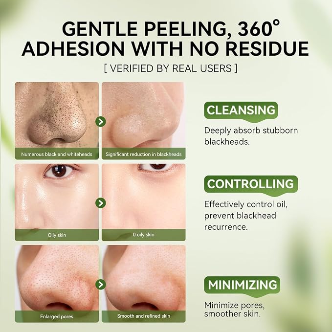 LANBENA 2-Pack Pore Strips: 2% Salicylic Acid BHA Nose Strips + Bamboo Charcoal - Image 5