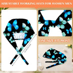Adjustable Scrub Cap with Buttons & Sweatband, Working Hat with Elastic Tie Back - Image 4