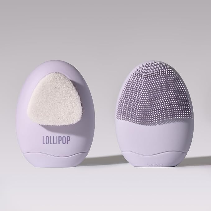 LOLLIPOP Dual-Sided Facial Cleansing Brush | Palm Size Silicone Face Exfoliator by Lollipop