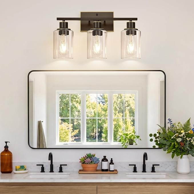 Indoi 3 Light Bathroom Light Fixtures, Oil-Rubbed Bronze Modern Vanity Lights - Image 6