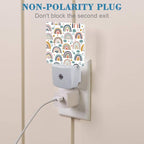 Night Light for Kids Girls Boys, Cute Boho Rainbows LED Night Light Plug into - Image 3