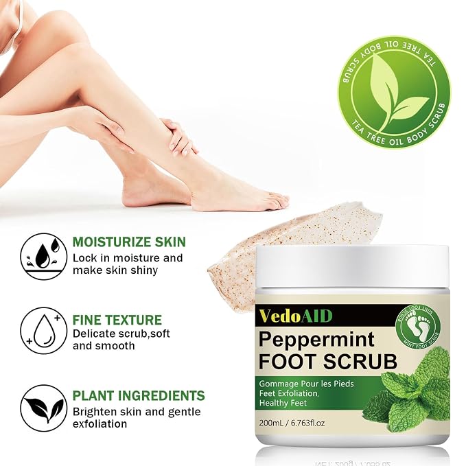 Peppermint Foot Scrub – Natural Exfoliating Cream - Image 4
