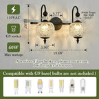 Piepooye Vintage Bathroom Light Fixtures Black Vanity Light - Image 2