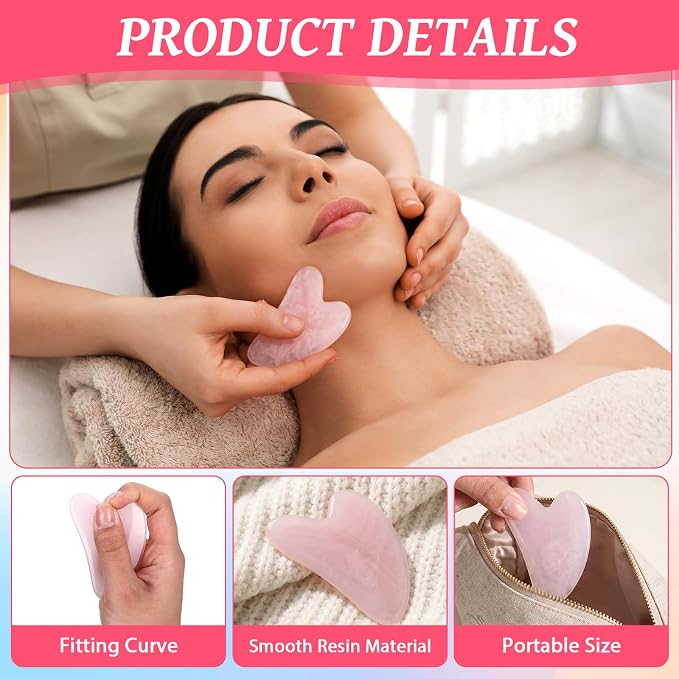 100 Pcs Gua Sha Facial Tools Bulk Resin Gua Sha Massage Tool Heart Shaped - Image 3