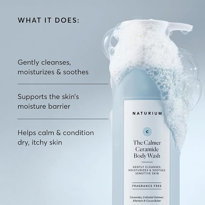 Naturium The Calmer Ceramide Body Wash, Frangrance-Free, Cleansing & - Image 4