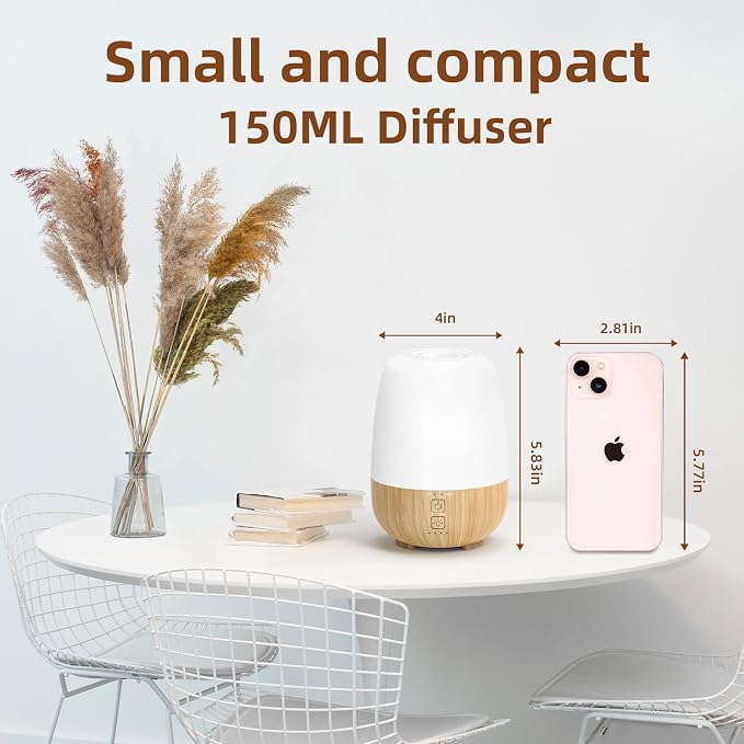 SEEDSEEL 150ML Cordless Essential Oil Diffuser, Built-in 6000mAH Rechargeable - Image 4