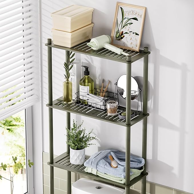 AmazerBath Bamboo Over The Toilet Storage Shelf, 3-Tier Over Toilet Bathroom - Image 3