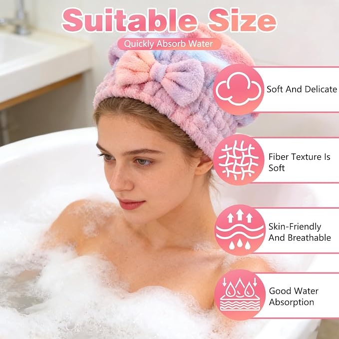 2PCS Super Absorbent Hair Towel Wrap - Image 2
