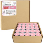 Pink Rose Scented Tealight Candles -Giant 100 Pack Votive Candles Bulk - Image 2