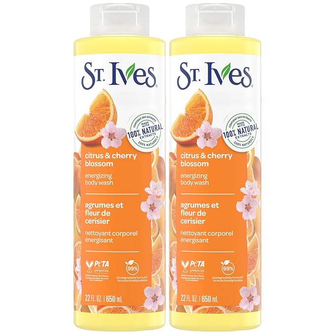 St. Ives Body Wash, Citrus & Cherry Blossom Energizing Shower Gel 2-Pack by St.+Ives