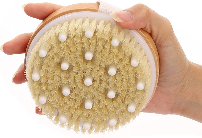 2-Pack Dry Brushing Body Brush for Lymphatic Drainage, Round Dry Exfoliating - Image 4