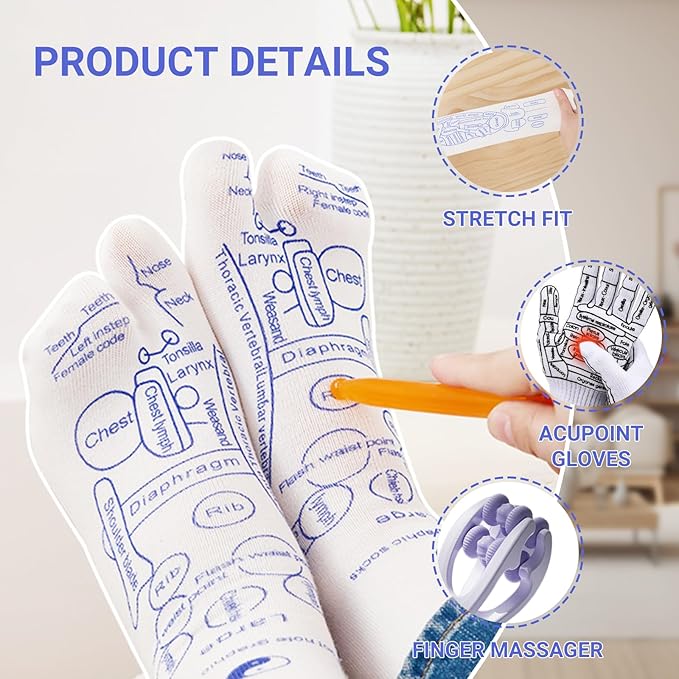Reflexology Socks，Acupressure Socks，Massage Socks，Finger Massager，Gloves ，Help - Image 5