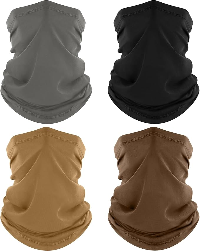 ROXUN 4 Pack Neck Gaiter, Cooling Breathable Face Mask UV Protection Scarf by Roxun